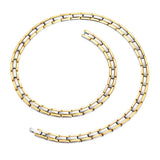 Maxbell Unisex Stainless Steel Magnetic Therapy Necklace for Pain Relief Gold-Silver