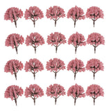Maxbell Pack of 20pcs Painted Model Trees Building Train Railway Layout Scenery DIY 1:75 SA80-Pink