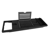 Maxbell Adjustable Premium Bamboo Bathtub Caddy Tray 29.53''~42.91'' Unique Gift Black