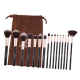 Max 16 Pcs Makeup Brush Set w/Bag for Eye shadow Blusher Face Powder Foundation