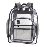 Maxbell Transparent Book Bags Multifunction Clear PVC Backpack for Work Dark Grey