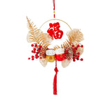 Maxbell Chinese Wreath Hanging Garland Adornment New Year Decoration for Decor Style D