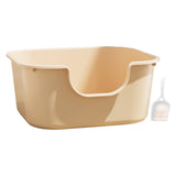 Maxbell Open Top Cat Litter Tray Splashproof Portable Pet Litter Tray for Small Pets Milk coffee