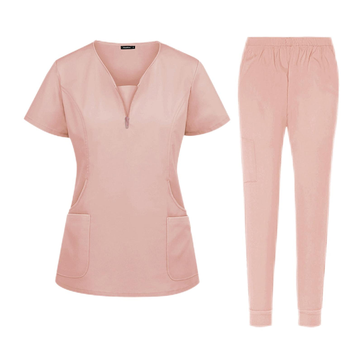Maxbell Nursing Work Scrub Care Worker Tunic Nurse Uniform Pet Beauty Lab pink S