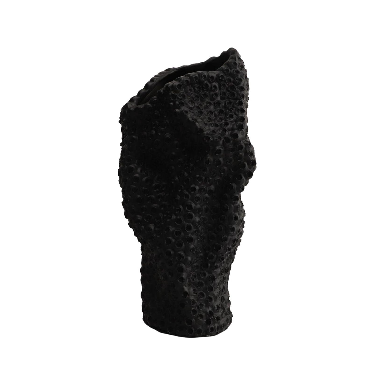 Maxbell Abstract Desktop Vase Pen Holder Flowerpot for Garden Indoor Living Room 15cmx12cmx31cm Black