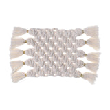 Maxbell Hand Woven Coasters Cup Pad Mats with Tassels Heat Resistant Macrame Wedding