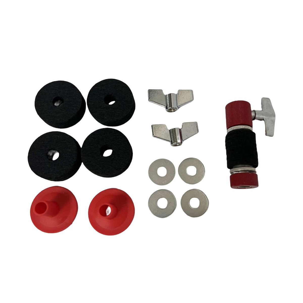 Maxbell Jazz Drum Clutch Pad Wear Resistant Cymbal Holder Fitments Practical Red