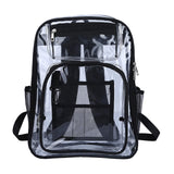 Maxbell Transparent Backpack 2 Way Zip Reinforced Strap Durable for Sports Men Black