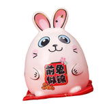 Maxbell Rabbit Year Lucky Figurine Ceramic Piggy Box Decoration Cartoon and Adorable Style C