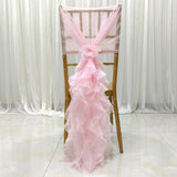 Max Chiffon Hoods With Ruffles Decor Chair Cover for Wedding Special Events Pink - Aladdin Shoppers