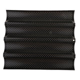 Max Non stick French Bread Baguette Tray 4 Slot Perforated Bake Pan  Black