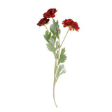 Maxbell Simulation Flower with Leaves Home Wedding Decor Bridal Bouquet Red