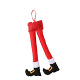 Maxbell Christmas Elf Santa Claus Legs Ornament for Festival Party Accessories red