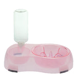 Maxbell Pet Food Water Feeder Pet Automatic Waterer Dog Cat Water Food Bowl Pink L
