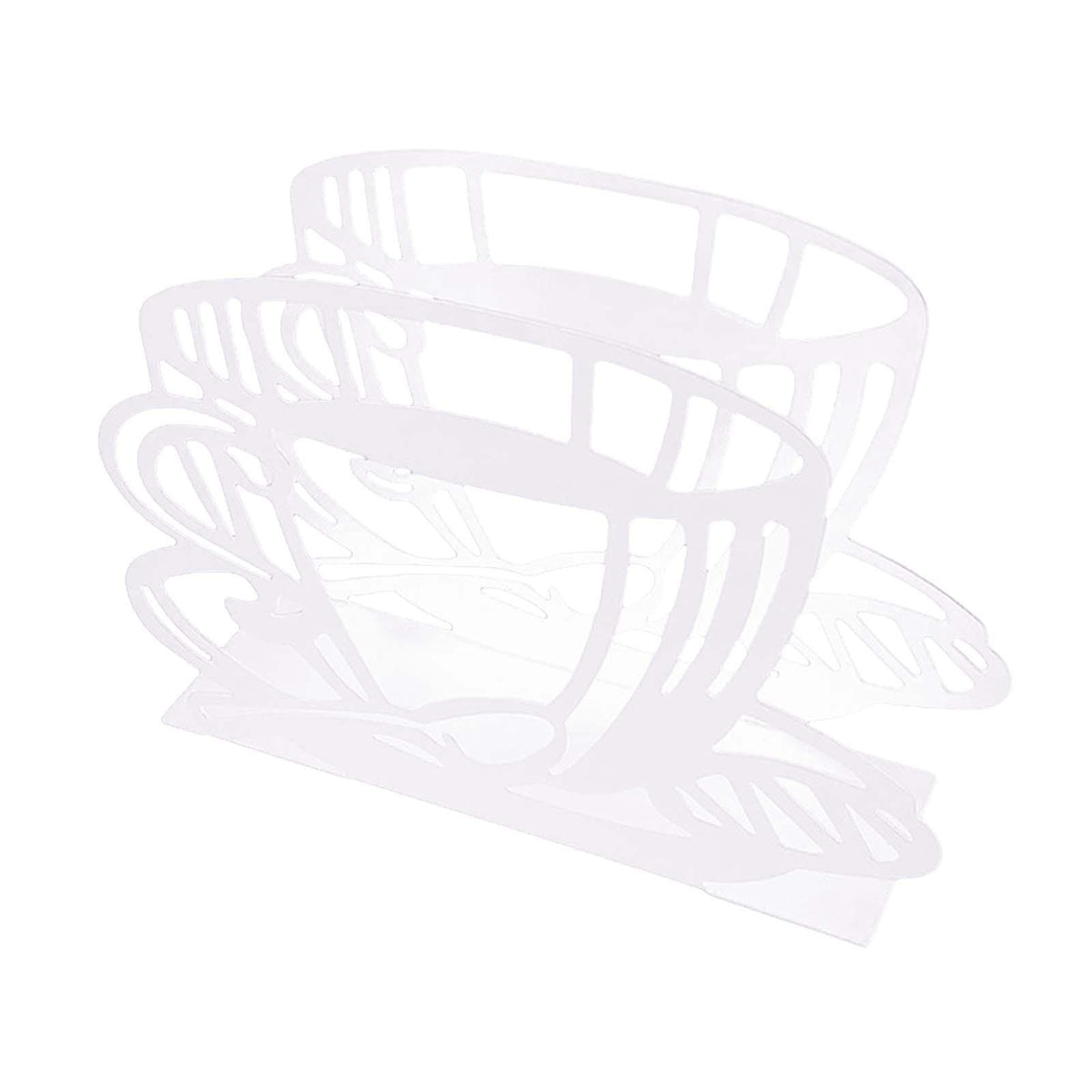 Maxbell Napkin Holder Serviette Vertical Metal for Kitchen Cocktail Parties Office white