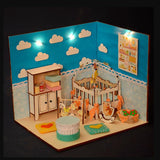 Maxbell 1/24 Scale Wooden Dollhouse Miniature Kits With Furniture & LED Light - Baby Bedroom Nursery Room Model