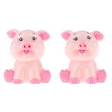 Max 2x Cartoon Artificial Animals, Animal Statue Desk Table Decor Pink Pig