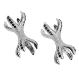 Maxbell 2 Pieces Micro Rhinestone Eagle Claw Bracelet Connector Beads Silver