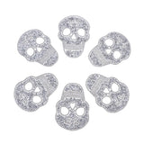 Max Maxb 6 Pieces DIY Skull Rhinestone Patch Appliques Iron on Bags Clothes Sewing