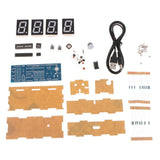 Max 4-digit DIY Digital LED Clock Kit Light Control Temp Date Time Display Red