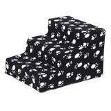Maxbell Dog Steps Ramp Foam Couch Removable Cover Pet Training 3Step Stair Black