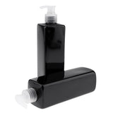 Maxbell 2Pcs Empty Plastic Shampoo Bottles with Lotion Pumps 500ML Clear Pump