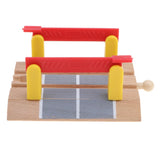 Maxbell Wooden Train Track Set Building Accessories Kids Toy Railroad Crossing Bar