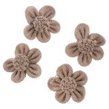 Maxbell 4pcs handmade Burlap Flowers for DIY Craft Making Wedding Decoration Brown