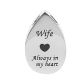 Maxbell Always in My Heart Waterdrop Urn Memorial Ash Keepsake Pendant Wife