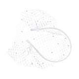 Maxbell Fascinator Mesh Face Veil Party Headdress Tea Birdcage Veil Elegant for Girl White