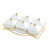 Maxbell Dried Fruit Tray with Lid Dessert Dividing Plate for Sweet Cookies Nuts Home White