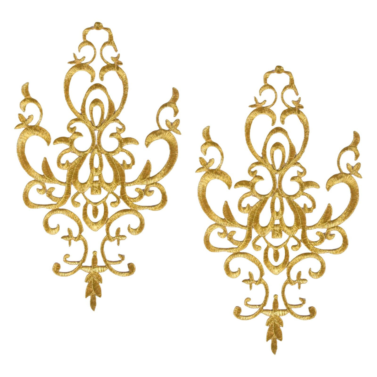 Maxbell Embroidered Applique Sew On Flower Embroidery Patch for Cosplay Costumes Gold