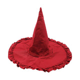 Maxbell Wizard Wide Brim Headgear Pointed Top for Halloween red