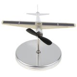 Maxbell Metalwork Solar Powered Propeller Rotating Plane Car Ornament Showcase Model Business Gift –Black