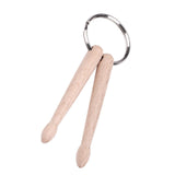 Maxbell Drumstick Percussion Keyring Wood Portable for Thanksgiving Gift Graduation 2 drum sticks