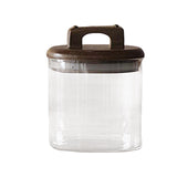 Maxbell Glass Storage Container Transparent Sealed Wooden Lid food tea 700ml