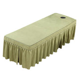 Max Massage Cosmetic Table Valance Sheet  Cover with Hole 75x31inch  Green