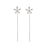 Maxbell Elegant Threader Dangle Earrings Durable Gifts for Engagement Mother Girl Argent
