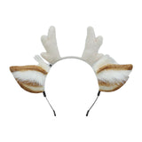 Maxbell Deer Antlers Headband Cute with Ears Headdress Headpiece Headwear White