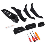 Max 7PCS Door Handle Window Switch Panel Interior Button Frame for BMW Black