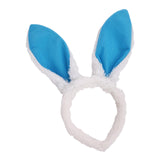 Maxbell Plush Bunny Ears Headband Rabbit Hairbands for Halloween for Kids and Adults Blue