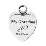 Maxbell Stainless Steel Cremation My Friend Heart Urn Pendant Keepsake My Grandma