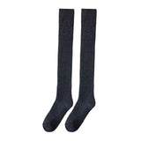Maxbell 50cm Winter Over Knee Long Socks Women Long Stockings Warm Thigh High Socks Deep Gray