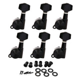 Max 6L Locked String Guitar Tuning Pegs Tuner With Keys Small Handle Head Black