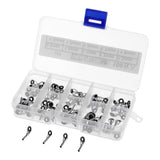Max 100pcs Rod Repair Kit Mixed Size Fishing Rod Guides Line Ring Tips 0.9-1.9mm