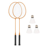 Maxbell 2Pcs Badminton Rackets with 3 Nylon Balls Family Training Badminton Racquets Yellow