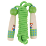 Maxbell Adjustable Skipping Jump Rope Wooden Handle Rope Fitness Equipment - Green