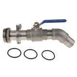 Max 45DTilt Nozzl Ball Valve Drum Adapter for 200L Stainless Steel 40.5MM Outlet
