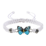 Maxbell Strand Braided Butterfly Charm String Bracelet Casual for Women Men White