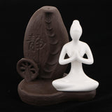 Max Maxb Ceramic Backflow Yoga Girl Incense Burner Home Yoga Room Study Decoration C